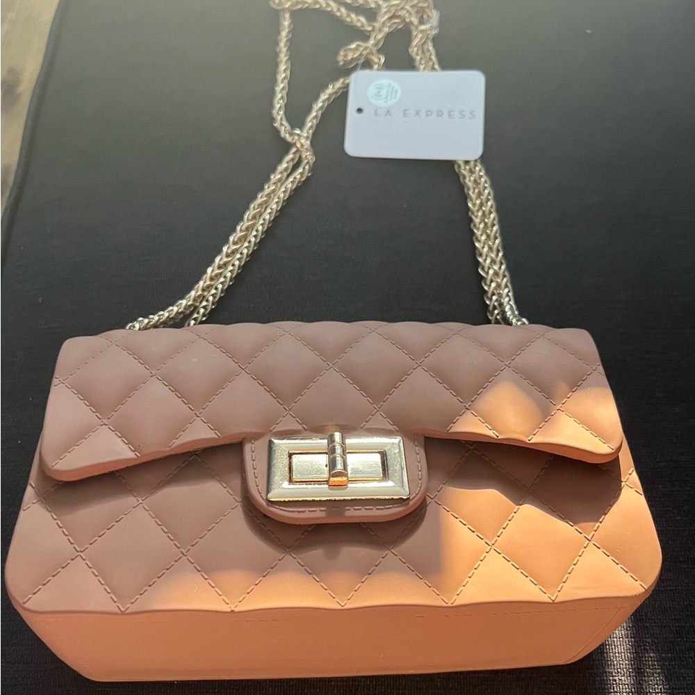 Express Quilted Brown Crossbody Bag
